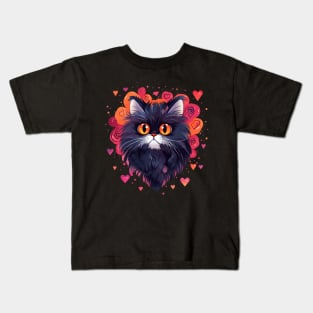 Persian Cat Valentine Day Kids T-Shirt